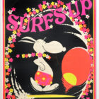 Original 1968 Snoopy Surfs Up Blacklight Poster 27 x 38