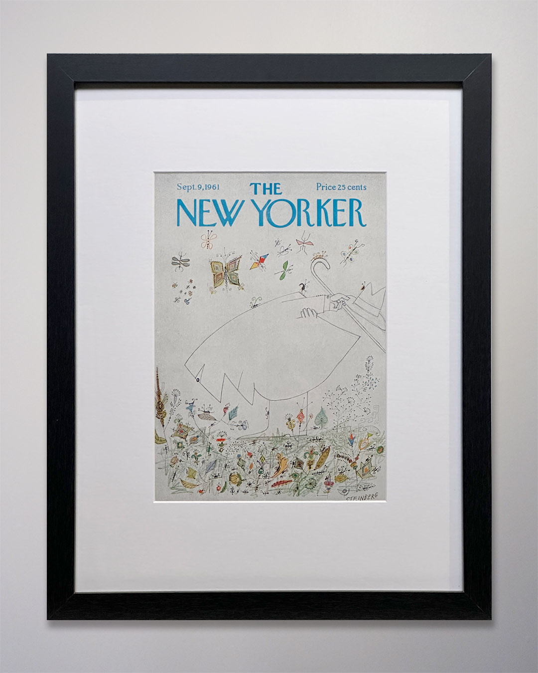 25-205 New Yorker Cover September 1961 Saul Steinberg-2 New Yorker Cover September 1961 Saul Steinberg-2