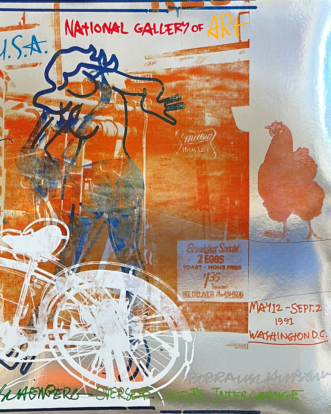 Robert Rauschenberg Signed 1991 Poster 39 x 26-3