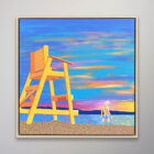 Aron Original Painting Fifth St. Beach 26 x 26