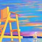 Aron Original Painting Fifth St. Beach 26 x 26