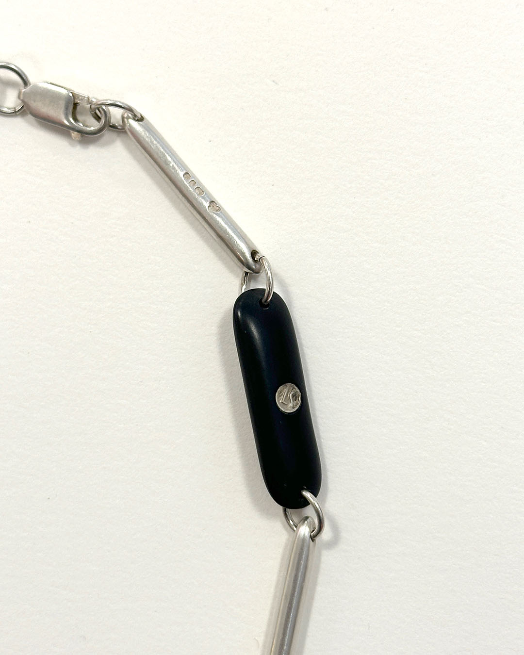 Vintage Sterling Resin Lozenge Necklace