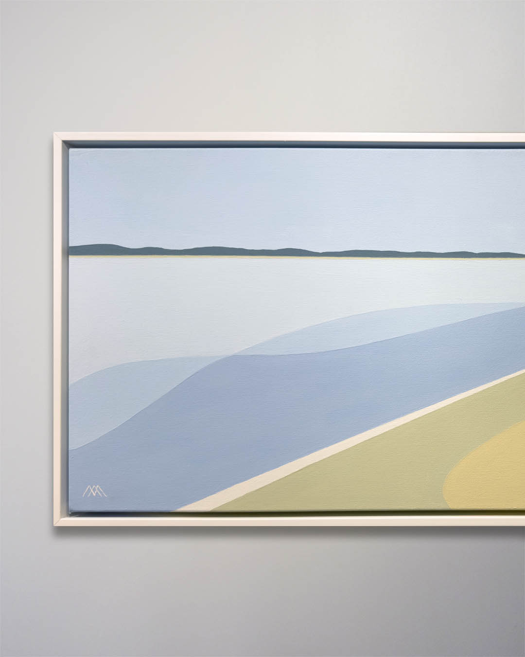 Aron Original Acrylic Painting Quiet Beach 42 x 18