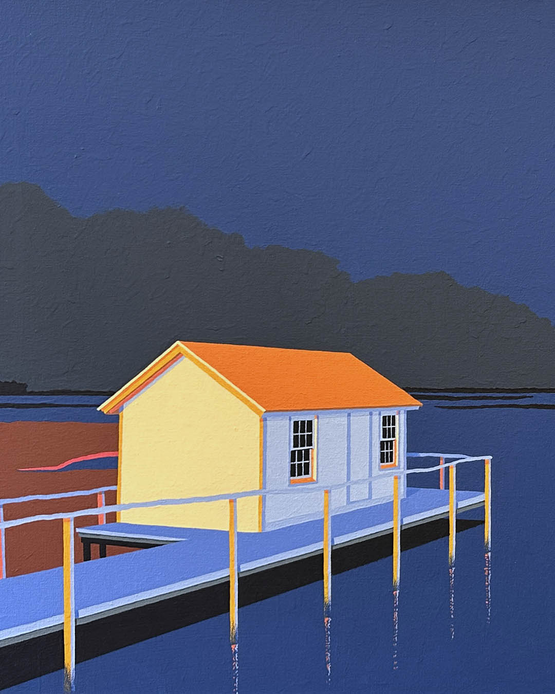Aron Original Painting Crab Shack Magic Hour 51 x 27