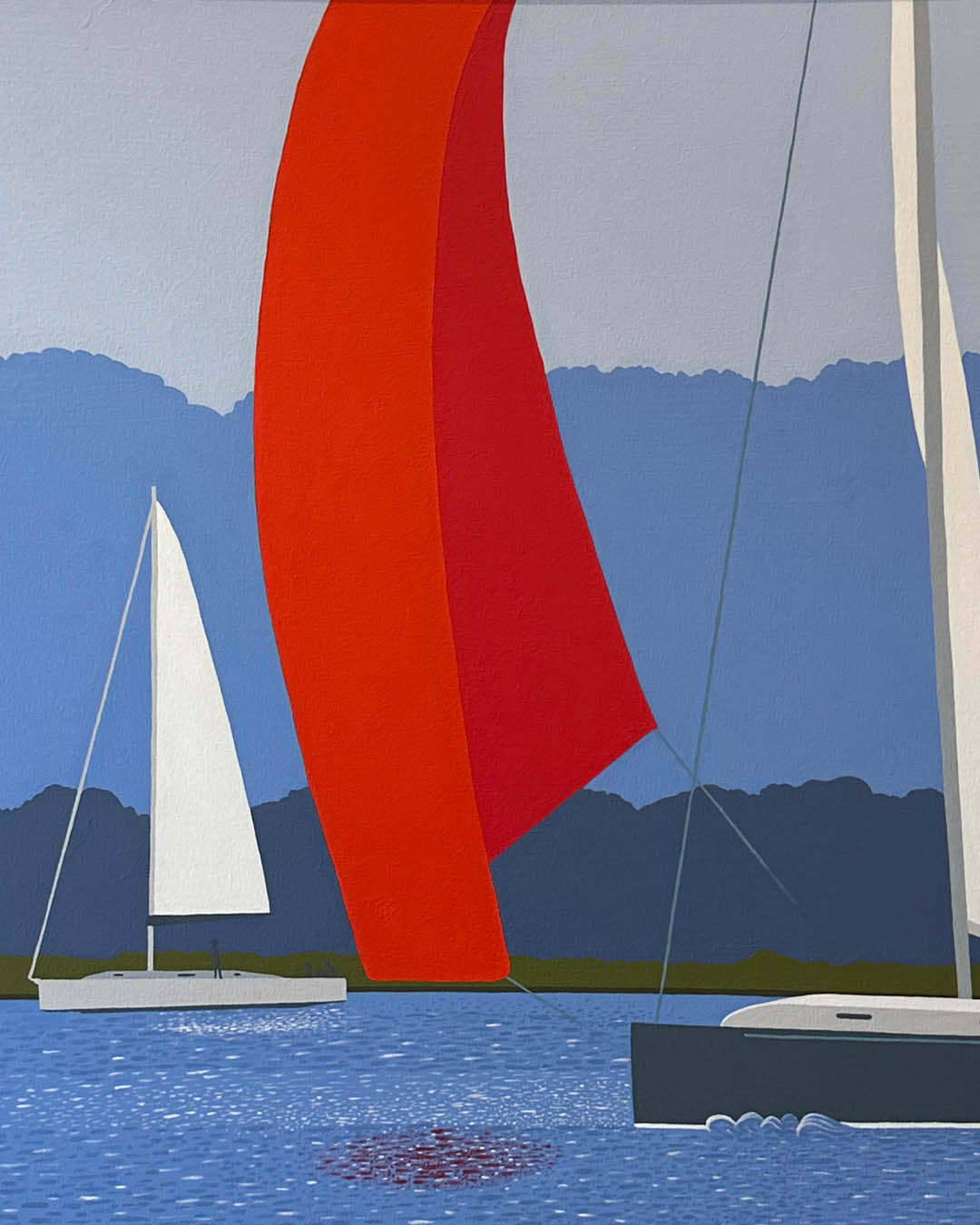Aron Original Painting Peconic Bay Race 38 x 38