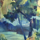 Olive Reich Original Watercolor Painting 38 x 30