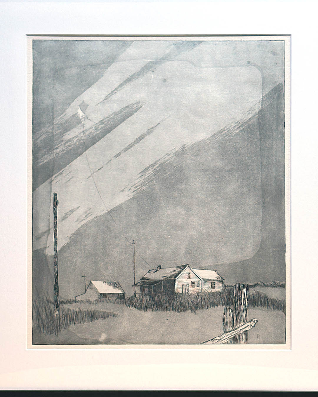 Original Etching Shingle Houses Kite 21 x 24