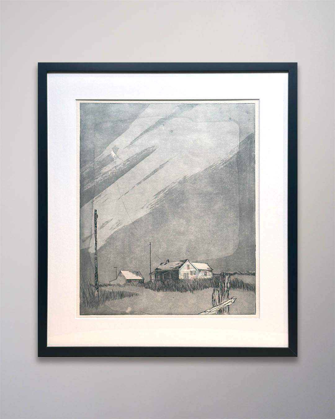 Original Etching Shingle Houses Kite 21 x 24
