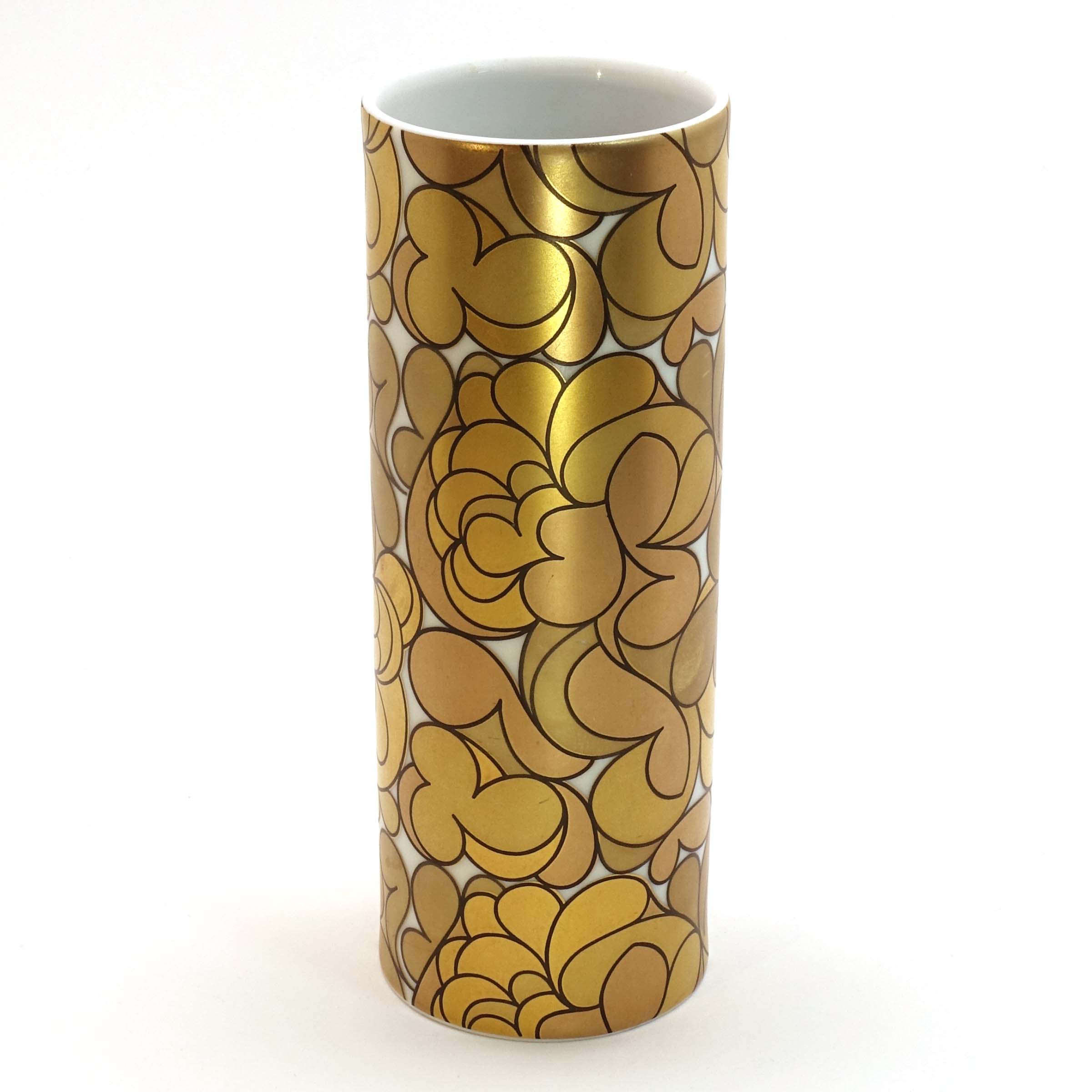 8-326 Bjørn Wiinblad Rosenthal Studio-Linie Gold Vase