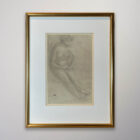 Auguste Rodin framed nude drawing