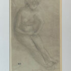 Auguste Rodin framed nude drawing
