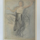 Auguste Rodin framed nude drawing