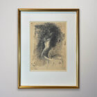 Auguste Rodin framed nude drawing