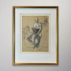 Auguste Rodin framed nude drawing
