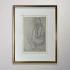 Auguste Rodin framed nude drawing