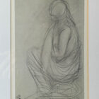 Auguste Rodin framed nude drawing