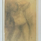 Auguste Rodin framed nude drawing
