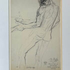 Auguste Rodin framed nude drawing