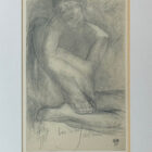 Auguste Rodin framed nude drawing