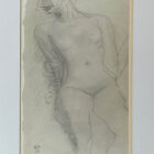Auguste Rodin framed nude drawing