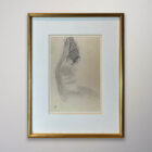 Auguste Rodin framed nude drawing