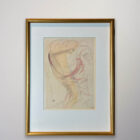 Auguste Rodin framed nude drawing