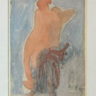 Auguste Rodin framed nude drawing