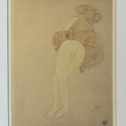 Auguste Rodin framed nude drawing